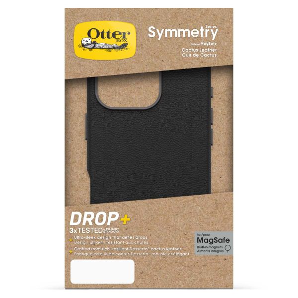 OtterBox Coque en cuir de cactus Symmetry MagSafe Apple iPhone 16 Pro - Noir Ash