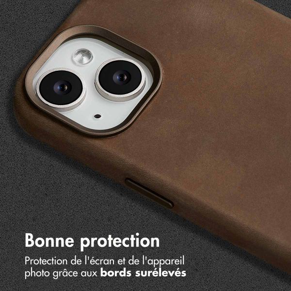 Accezz Coque MagSafe en cuir vintage Apple iPhone 15 - Rustic Brown