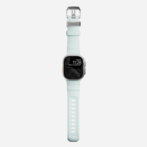 Nomad Bracelet Rocky Point Apple Watch | 44/45/46/49 mm - Icy Blue Glow TItanium