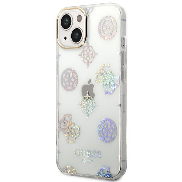 Guess Coque Peony Glitter Apple iPhone 14 - Blanc