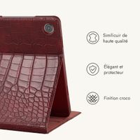 Selencia Coque Croco Samsung Galaxy Tab A11 Plus / A9 Plus - Burgundy
