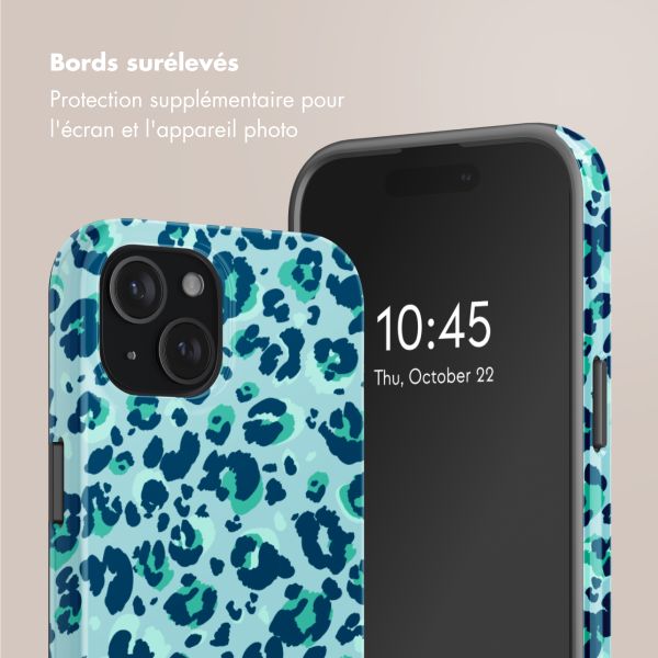 Selencia Coque arrière Vivid avec MagSafe Apple iPhone 15 - Wild Spots Light Blue