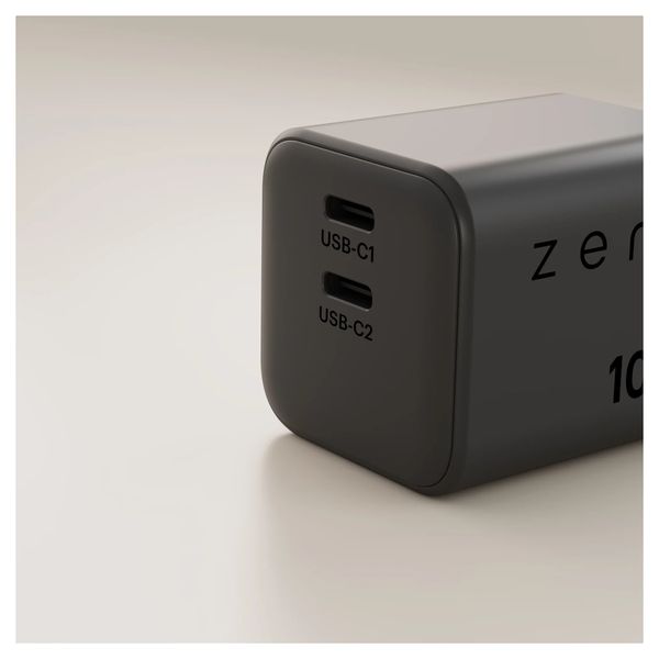 Zens Chargeur compact 2x USB-C 100W - Adaptateur secteur - Noir