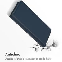 Accezz Étui de télephone Slim Folio en cuir de qualité supérieure Samsung Galaxy S22 - Bleu foncé