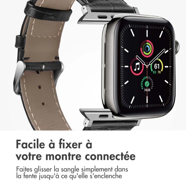 imoshion Bracelet cuir crocodile Apple Watch | 38/40/41/42 mm - Noir