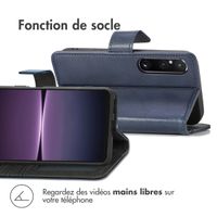 imoshion Étui de télephone portefeuille de luxe Sony Xperia 1 V - Bleu foncé