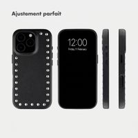 Selencia Coque arrière Studs avec MagSafe Apple iPhone 16 Pro - Velvet Black