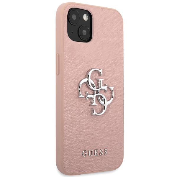 Guess Coque 4G Metal Logo Saffiano Apple iPhone 13 - Rose