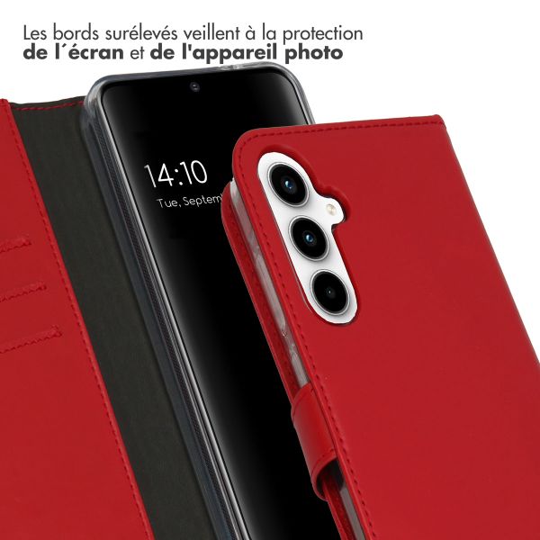 Selencia Étui portefeuille en cuir véritable Samsung Galaxy A35 - Rouge