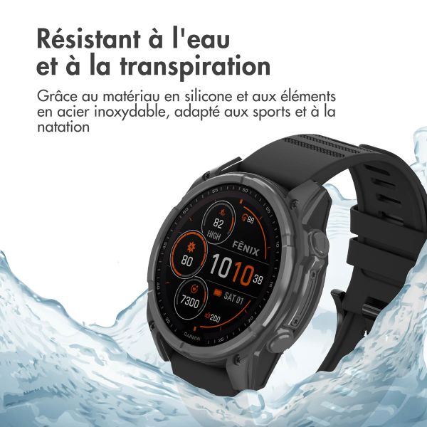 imoshion Bracelet QuickFit® Stripe en silicone  - Connexion Garmin 22 mm - Noir