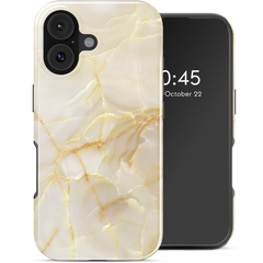 Selencia Coque arrière Vivid avec MagSafe Apple iPhone 17 - Golden Beige Marble
