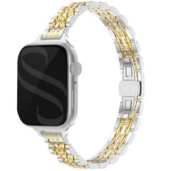 Selencia Bracelet en acier slim style Jubilee Apple Watch | 38/40/41/42 mm - Argent et Or