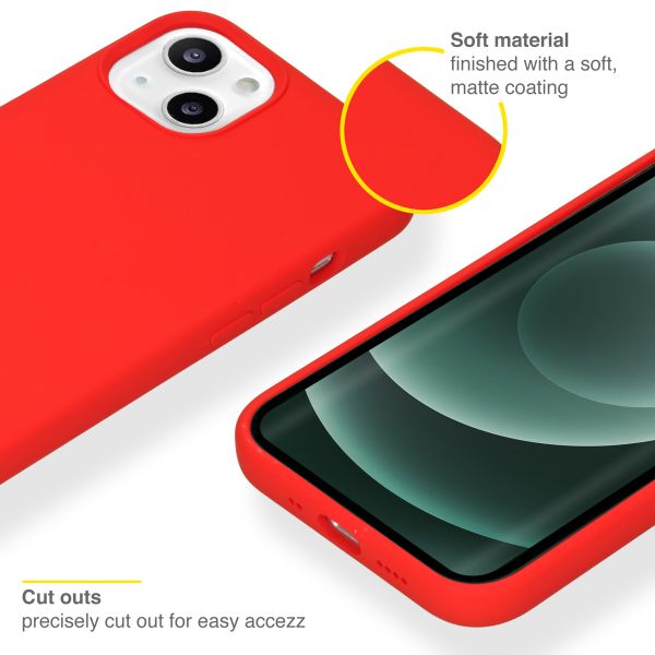 Accezz Coque Liquid Silicone Apple iPhone 13 Mini - Rouge