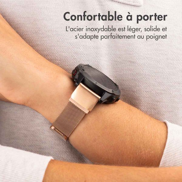 imoshion Bracelet QuickFit® Milanais  - Connexion Garmin 20 mm - Taille L/XL - Rose Gold