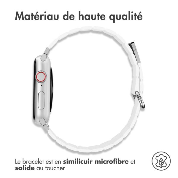 imoshion Bracelet en cuir magnétique Apple Watch | 38/40/41/42 mm - Blanc