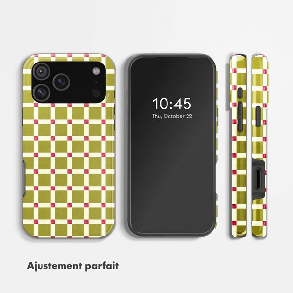 Selencia Coque arrière Vivid avec MagSafe Apple iPhone 18 Pro Max / 17 Pro Max - Check This Olive