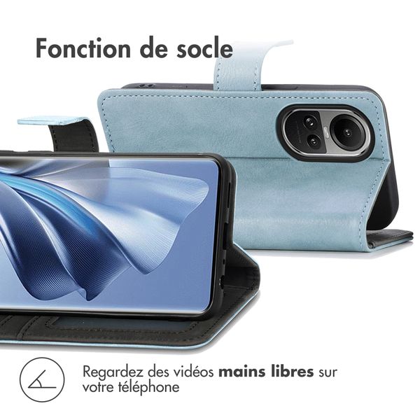 imoshion Étui de télephone portefeuille de luxe Oppo Reno 10 / 10 Pro - Bleu clair