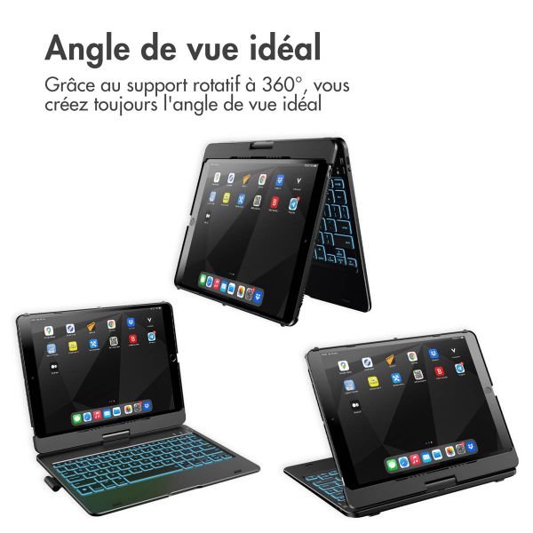 Accezz Bookcase clavier 360 Slim QWERTY Apple iPad 9 (2021) 10.2 pouces / iPad 8 (2020) 10.2 pouces / iPad 7 (2019) 10.2 pouces - QWERTY / NL - Noir