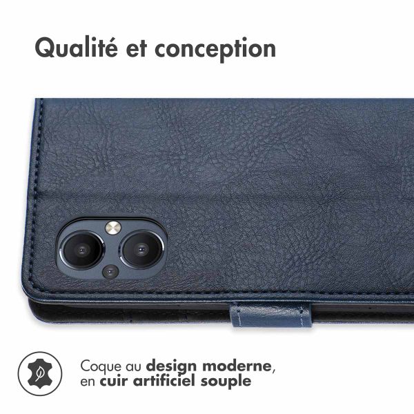 imoshion Étui de télephone portefeuille de luxe Oppo Reno8 Lite - Bleu foncé