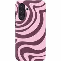 Selencia Coque arrière Vivid Samsung Galaxy A36 / A56 - Wavy Swirl Pink Plum