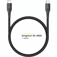 Accezz Câble USB-C vers USB-C - 1 mètre - Noir