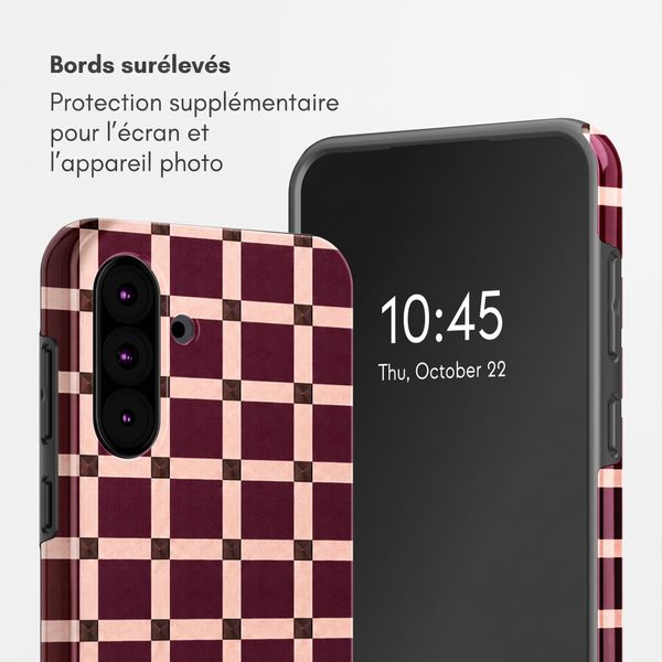 Selencia Coque arrière Vivid Samsung Galaxy A36 / A56 - Check This Burgundy