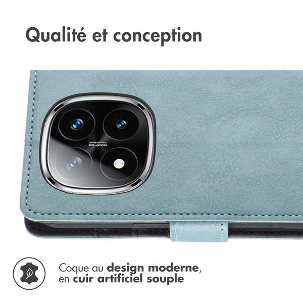imoshion Étui de télephone portefeuille de luxe Xiaomi Redmi Note 14 Pro Plus (5G) - Bleu clair
