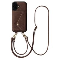 Selencia Coque de télephone Sera avec cordon et porte-cartes enveloppe Apple iPhone 17 - Chocolate Brown