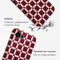 Selencia Coque arrière Vivid avec MagSafe Apple iPhone 17e / 16e - Check This Burgundy