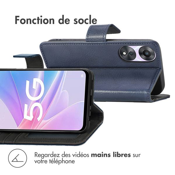imoshion Étui de télephone portefeuille de luxe Oppo A58 - Bleu foncé