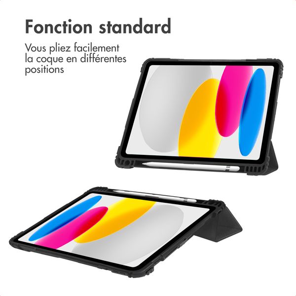 Accezz Coque tablette Rugged Trifold Apple iPad 11 (2025) 11 pouces A16 / iPad 10 (2022) 10.9 pouces - Noir