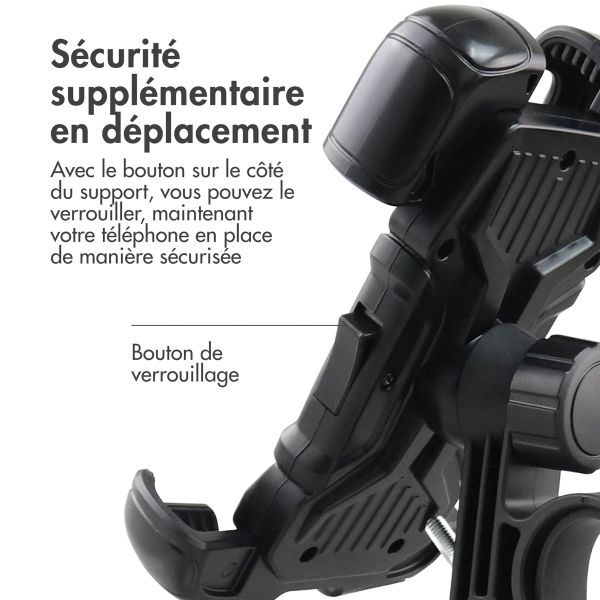 imoshion Support de téléphone robuste pour vélo - Rotation à 360° - Universel - Noir