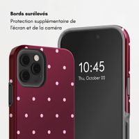 Selencia Coque arrière Vivid Apple iPhone 12 (Pro) - Happy Dots Burgundy