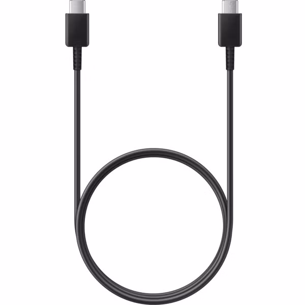 Samsung Câble USB-C vers USB-C d'origine - 1,8 mètre - 25 watts + adaptateur de recharge rapide USB-C d'origine - 25 watts - Noir