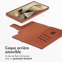Accezz Étui de télephone portefeuille en cuir 2-en-1 avec MagSafe Samsung Galaxy S24 Ultra - Sienna Brown