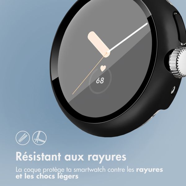 imoshion Coque rigide à couverture complète Google Pixel Watch / Watch 2 / Watch 3 / Watch 4 (41 mm) - Noir