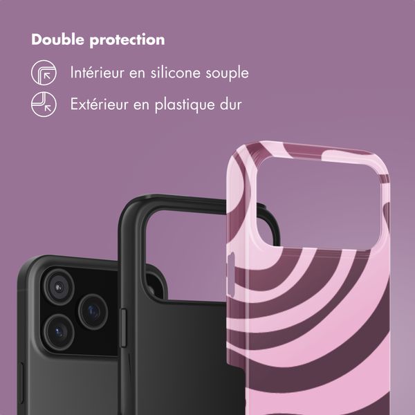 Selencia Coque arrière Vivid Apple iPhone 17 Pro Max - Wavy Swirl Pink Plum