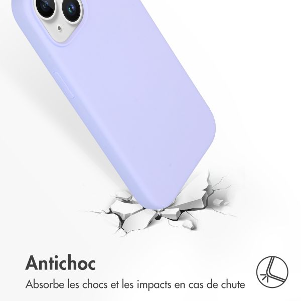 Accezz Coque Liquid Silicone avec MagSafe Apple iPhone 15 - Violet