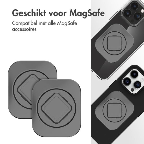 Accezz EasyLock Support de téléphone de voiture - Avec coque Apple iPhone 15 Pro - Grille de ventilation - Rotation à 360 degrés - Noir
