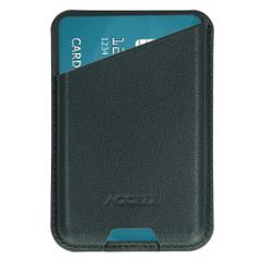 Accezz Porte-cartes en cuir magnétique - Compatible avec Apple Find My - Cedar Green