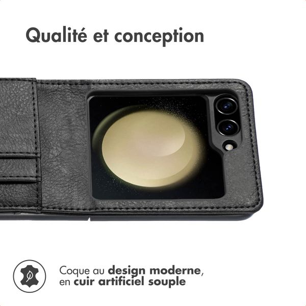 imoshion Étui de télephone portefeuille Luxe Samsung Galaxy Z Flip 7 FE - Noir