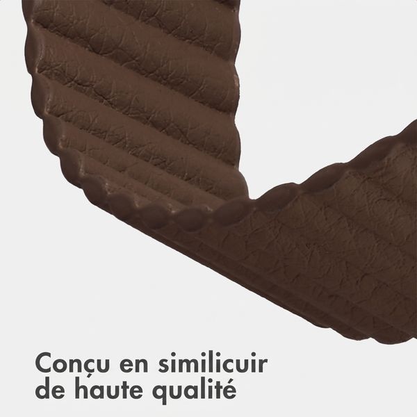 imoshion Bracelet magnétique en cuir synthétique Apple Watch | 38/40/41/42 mm - Marron