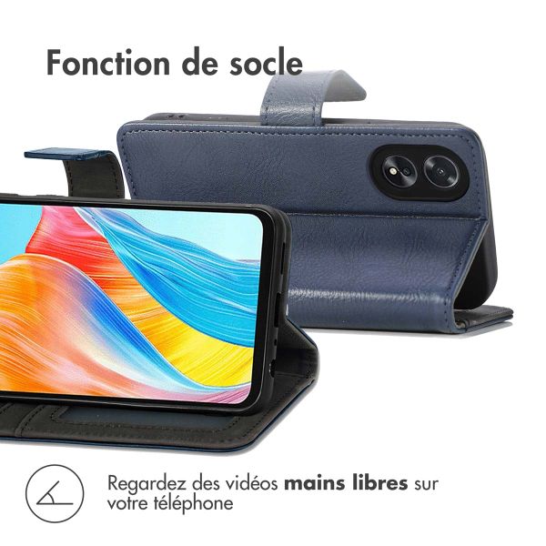 imoshion Étui de télephone portefeuille de luxe Oppo A18 / Oppo A38 - Bleu foncé
