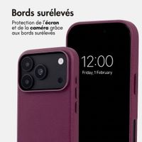 Accezz Coque arrière en cuir avec MagSafe Apple iPhone 18 Pro Max / 17 Pro Max - Heath Purple