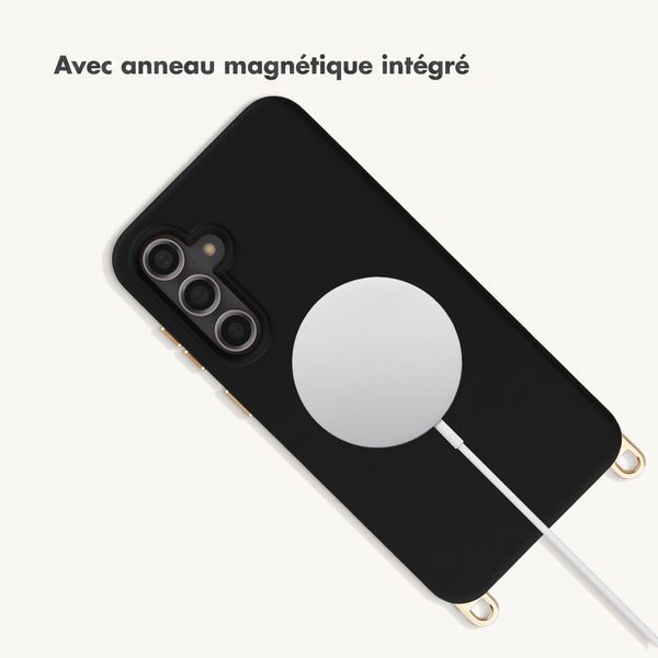 Selencia Coque arrière Rivièra avec MagSafe avec crochets amovibles Samsung Galaxy S23 FE - Velvet Black