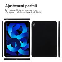 Accezz Coque Liquid Silicone avec porte-stylet Apple iPad Air 11 pouces (2026) M4 / (2025) M3 / (2024) M2 / Air 5 (2022) / Air 4 (2020) - Noir
