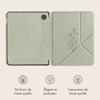 imoshion Étui de liseuse portefeuille design Pliable Kobo Libra Colour - Floral Green