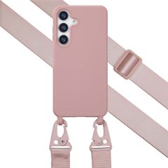 Selencia Coque silicone avec cordon amovible Samsung Galaxy S25 - Sand Pink