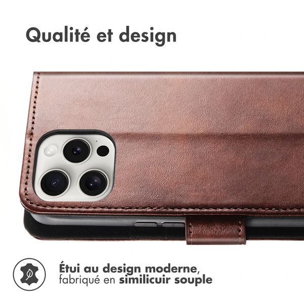 imoshion Étui de télephone portefeuille de luxe Apple iPhone 13 Pro Max - Marron foncé