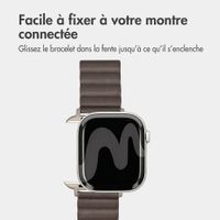 imoshion Bracelet magnétique en cuir synthétique Apple Watch | 44/45/46/49 mm - Marron foncé